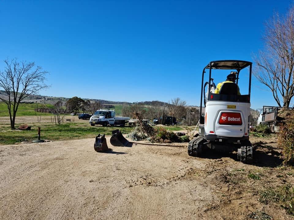 Markwicks Services operating a Bobcat excavator on site